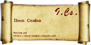 Ibos Csaba névjegykártya