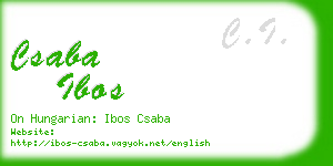 csaba ibos business card